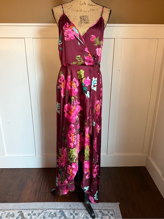 Xhilaration Dresses & Skirts - Boho Floral Maxi Dress XL Cottagecore Coquette Wrap Summer